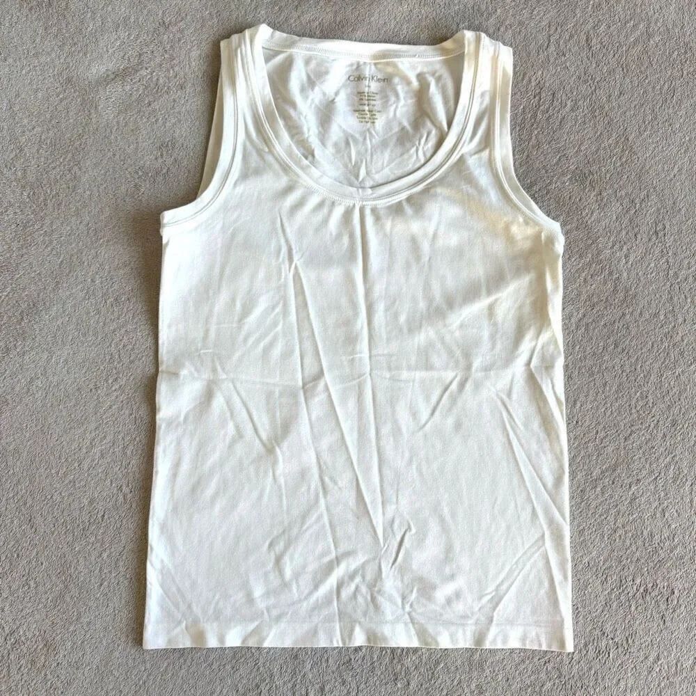 NWOT Calvin Klein Women’s White Microfiber Tank Top